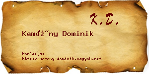 Kemény Dominik névjegykártya